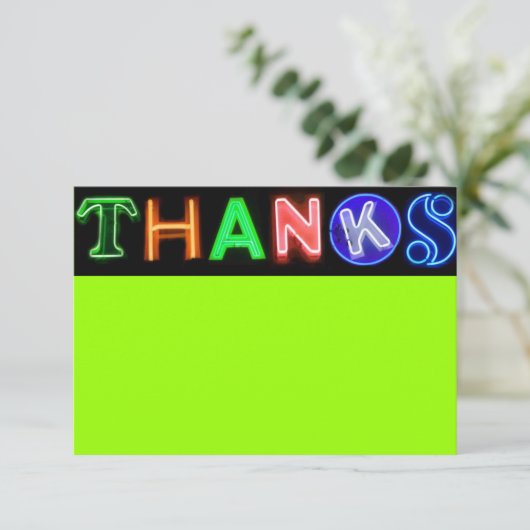 シンボルや象徴のバーのバルミツワーのネオン緑のサンキューカード サンキューカード (スタンド正面)