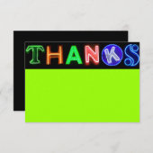 シンボルや象徴のバーのバルミツワーのネオン緑のサンキューカード サンキューカード (正面/裏面)