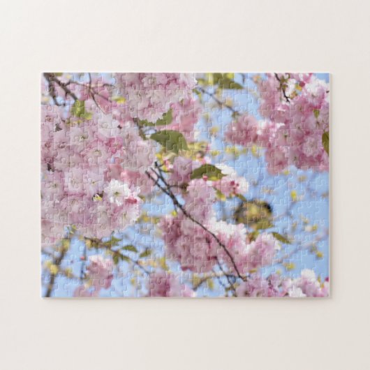 シンボルや象徴の春ピンクさくらんぼブロッサムツリー自然 ジグソーパズル (横)