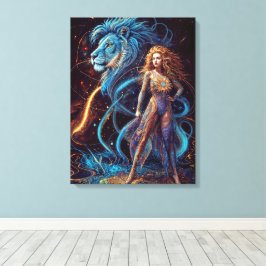 シンボルや象徴の〔占星術の〕十二宮図 – レオ キャンバスプリント