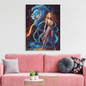 シンボルや象徴の〔占星術の〕十二宮図 – レオ キャンバスプリント (インサイチュ (リビング))