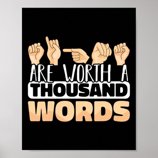 シンボルや象徴は千語の価値があるASLアメリカンサイン ポスター (正面)