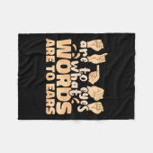 シンボルや象徴は目に何の単語は耳に標識ラング フリースブランケット (正面(横))