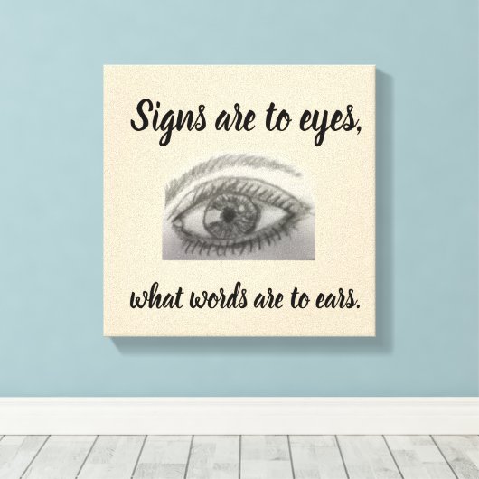 シンボルや象徴は目に言葉は耳に何 キャンバスプリント (インサイチュ (ウッドフロア))