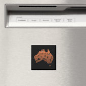 シンボルを持つオーストラリアの先住民の地図 マグネット (インサイチュ (食洗機))