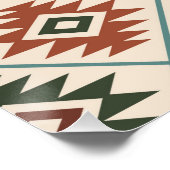 シンボルアステカスタイル化パターンの色の混合 ポスター (コーナー)