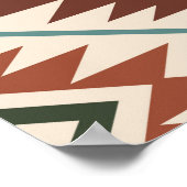 シンボルアステカスタイル化ビッグパターンカラーミックス ポスター (角)