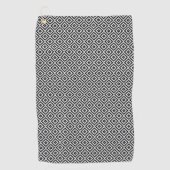 シンボルアステカブロックSmlパターン黒+白A ゴルフタオル (正面)