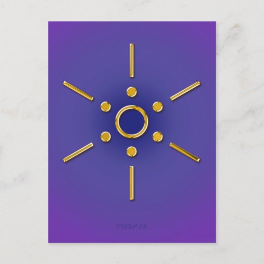 シンボルエロミン/金ゴールドブルーバイオレット ポストカード (正面)