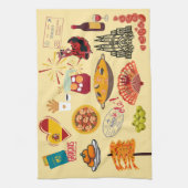 シンボルスペインの旅行愛好家 キッチンタオル (縦)