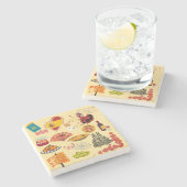 シンボルスペインの旅行愛好家 ストーンコースター (横)