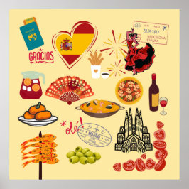 シンボルスペインの旅行愛好家 ポスター