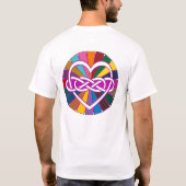 シンボルダブルインフィニティハートカラフル輝き Tシャツ (裏面)