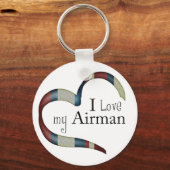 シンボルユニーク:私は私の航空従事者キーチェーンが大好き キーホルダー (正面)