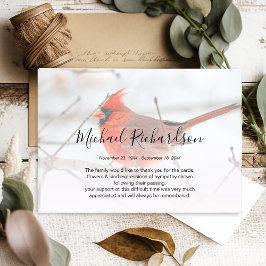 シンボルレッド（鳥）ショウジョウコウカンチョウメモリアルサンキューカード サンキューカード