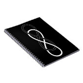 シンボル二重インフィニティ – 白黒 ノートブック (右側)