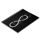 シンボル二重インフィニティ – 白黒 ノートブック (左側)