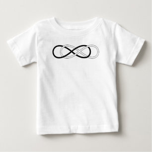 シンボル二重インフィニティ – 白黒 ベビーTシャツ