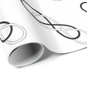 シンボル二重インフィニティ – 白黒 ラッピングペーパー (ロールコーナー)