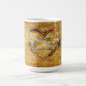 シンボル二重無限大ハートBiColor コーヒーマグカップ (中央)