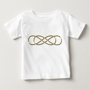 シンボル二重無限大 – アンティーク金ゴールド ベビーTシャツ