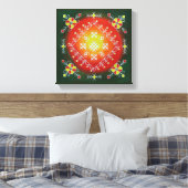 シンボル伝統的付きラトビアフォークアー絵画ト キャンバスプリント (インサイチュ (寝室))