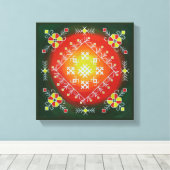 シンボル伝統的付きラトビアフォークアー絵画ト キャンバスプリント (インサイチュ (ウッドフロア))