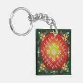 シンボル伝統的付きラトビアフォークアー絵画ト キーホルダー (正面左)