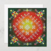 シンボル伝統的付きラトビアフォークアー絵画ト サンキューカード (正面/裏面)