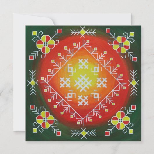 シンボル伝統的付きラトビアフォークアー絵画ト サンキューカード (正面)