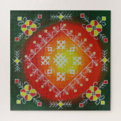 シンボル伝統的付きラトビアフォークアー絵画ト ジグソーパズル (横)