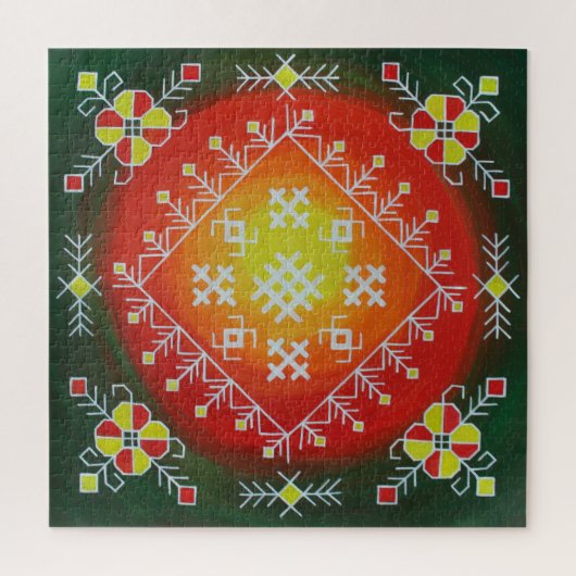 シンボル伝統的付きラトビアフォークアー絵画ト ジグソーパズル (縦)