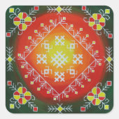 シンボル伝統的付きラトビアフォークアー絵画ト スクエアシール (正面)