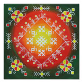 シンボル伝統的付きラトビアフォークアー絵画ト フォトプリント (正面)