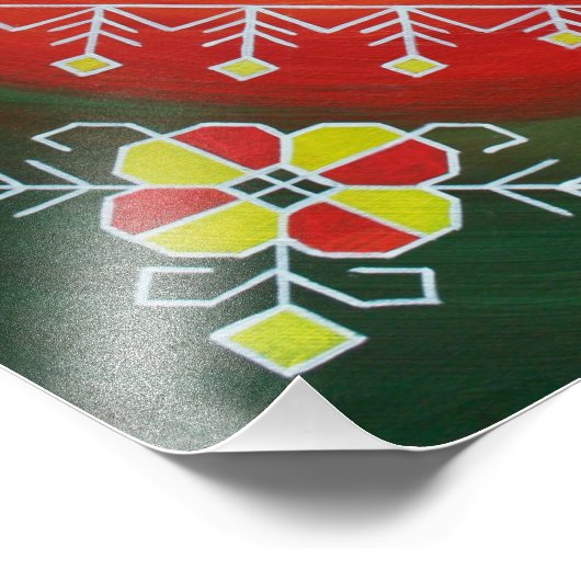 シンボル伝統的付きラトビアフォークアー絵画ト フォトプリント (角)