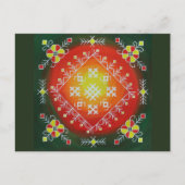 シンボル伝統的付きラトビアフォークアー絵画ト ポストカード (正面)