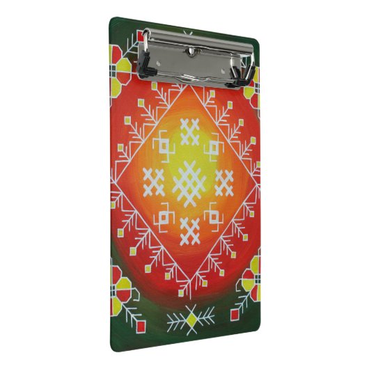 シンボル伝統的付きラトビアフォークアー絵画ト ミニクリップボード (アングル)