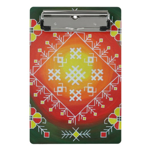 シンボル伝統的付きラトビアフォークアー絵画ト ミニクリップボード (正面)