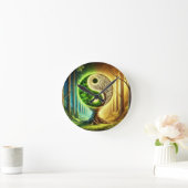 シンボル木陰陽デザイン ラウンド壁時計 (ホーム)