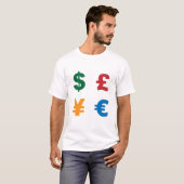 シンボル通貨 – ドル・ポンド円ユーロ Tシャツ (正面フル)