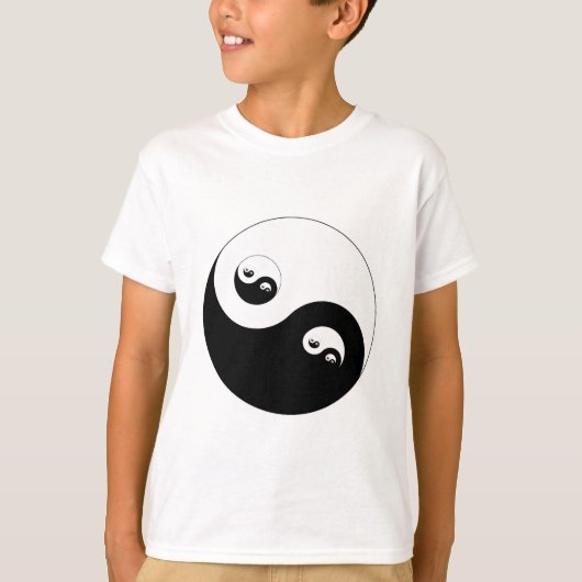 シンボル陰陽フラクタルフラクタル Tシャツ (正面)