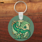 シンボル2024新年グリーンウッドドラゴン キーホルダー (正面)