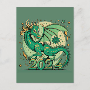 シンボル2024新年グリーンウッドドラゴン ポストカード