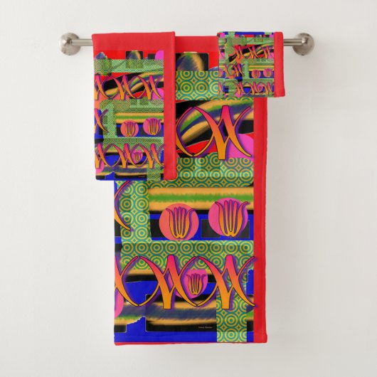 シンボル アンド フローラ レッド トリム バスタオルセット (インサイチュ)