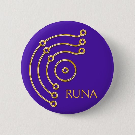 シンボルRUNA /金ゴールド, RUNAバイオレット 缶バッジ (正面)