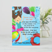 シンマープール誕生日パーティーのバルーンおもしろい 招待状 (スタンド正面)