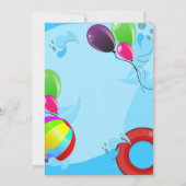 シンマープール誕生日パーティーのバルーンおもしろい 招待状 (裏面)