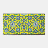 シンメトリックスブルー伝統的グリーンデコールイズニク デスクマット (正面)