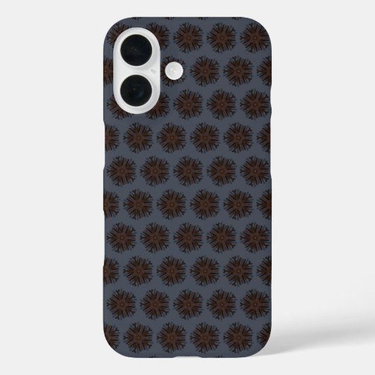 シンメトリーな線画のメカニカルフラワースタイル Case-Mate iPhoneケース (裏面)