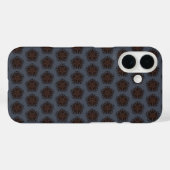 シンメトリーな線画のメカニカルフラワースタイル Case-Mate iPhoneケース (裏面 (横))